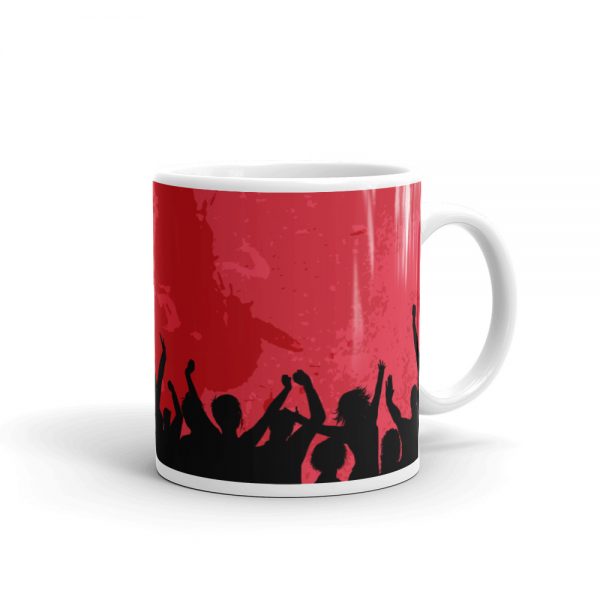 Silhoutte Party Red Background Coffee Mug 1