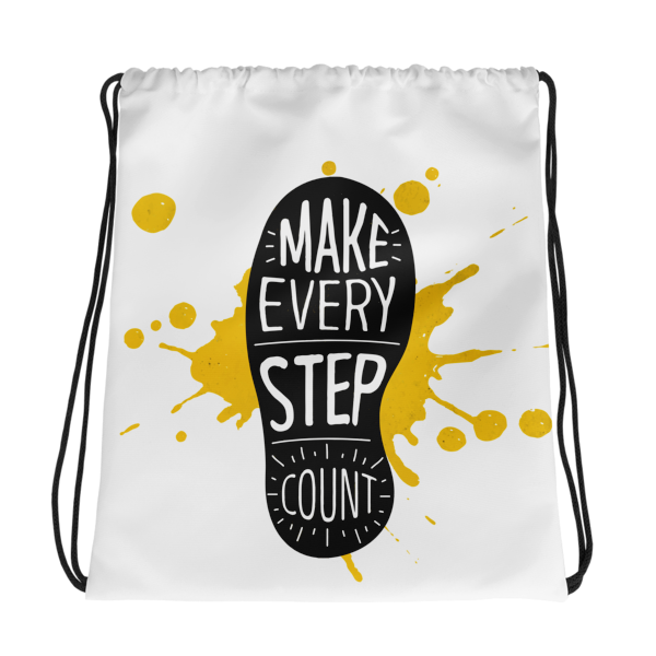 Make Every Step Count Drawstring bag 1