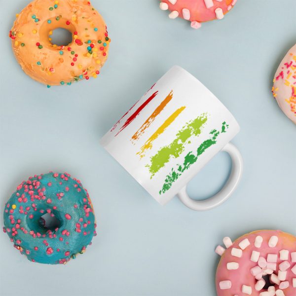 Rainbow Brush Strokes Coffee Mug 1