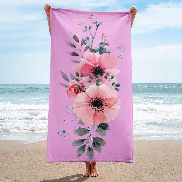 Floral Towel Colored Background 1