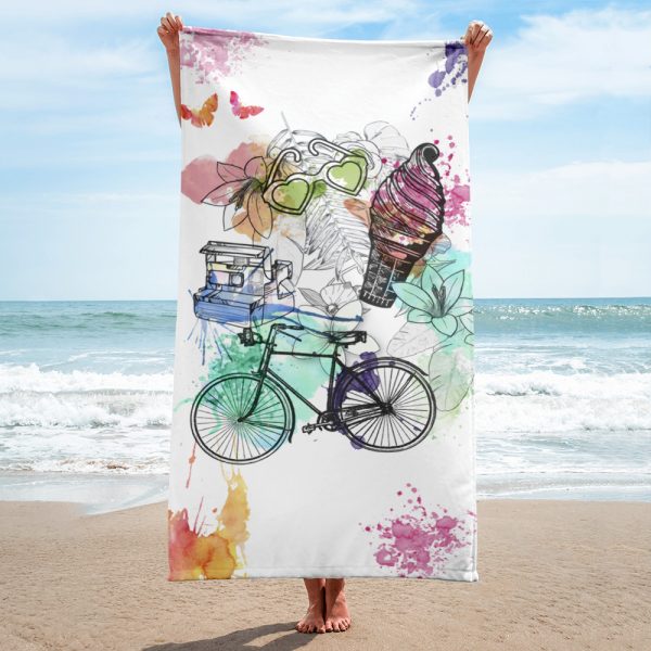 Abstract Summer Beach and Bath Towel 1